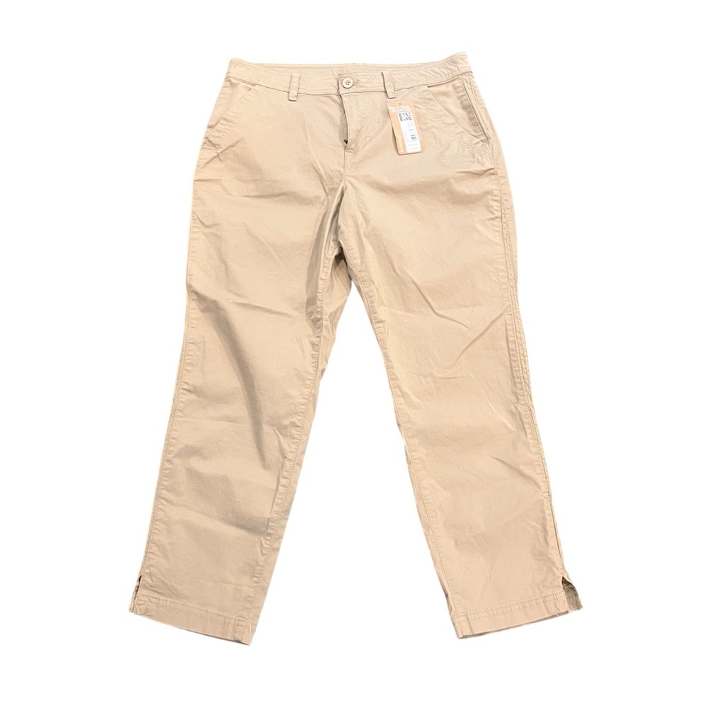 NWT Eddie Bauer Aspire Ankle Pants Women’s 12 LT Khaki Stretch Chino Outdoor